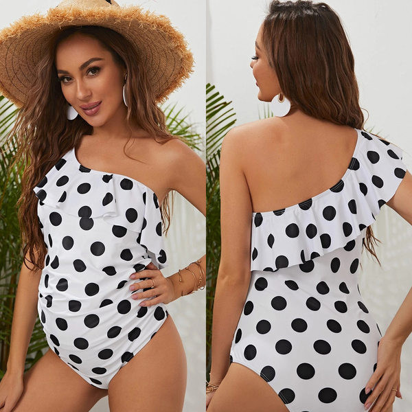 Sieviešu viendaļīgs peldkostīms ar cirtām grūtniecēm