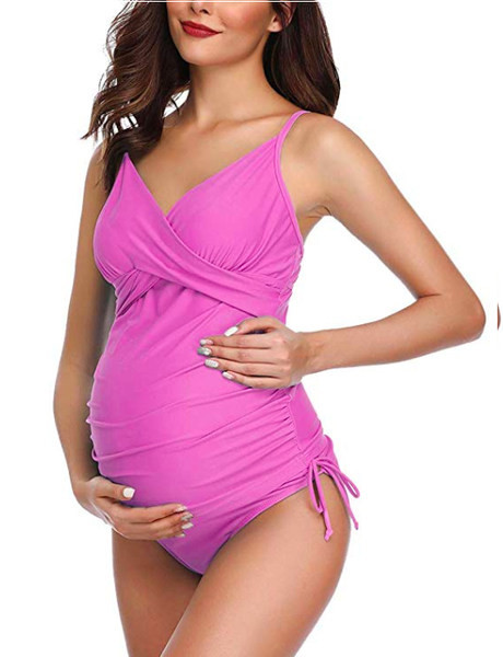 Divdaļīgs peldkostīms ar mežģīnēm grūtniecēm