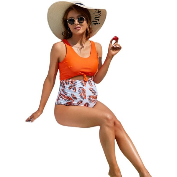 Ženski jednodijelni kupaći kostim za trudnice s izrezom