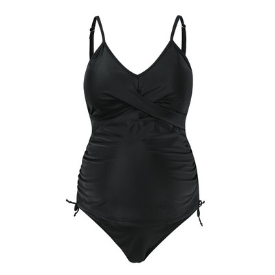 Costum de baie de maternitate dintr-o bucată, cu șireturi și bretele subțiri