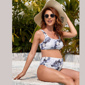 Costum de baie de maternitate, din două piese, în culori irizate