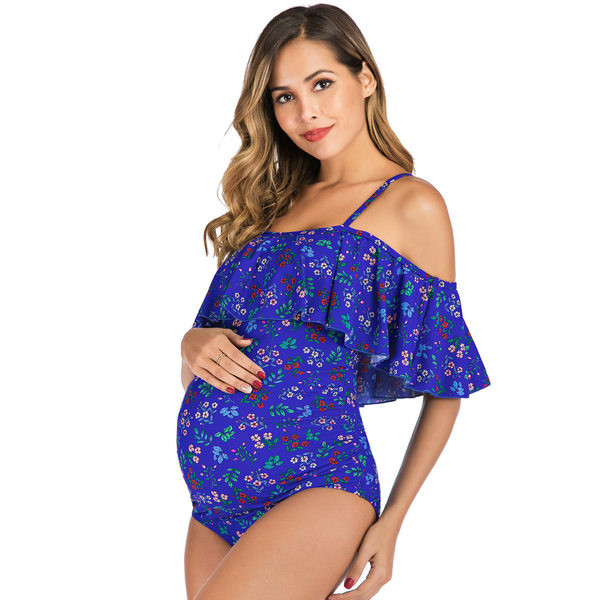 Jednodijelni kupaći kostim za trudnice s otvorenim ramenima