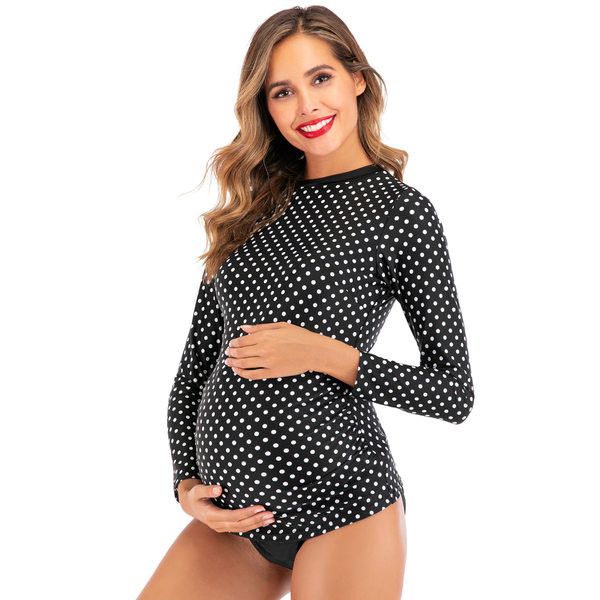 Kaheosaline pikkade varrukatega rasedate ujumistrikoo