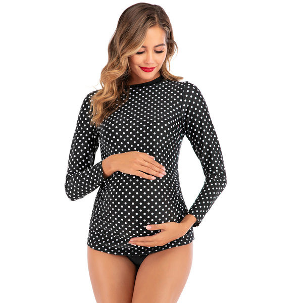 Kaheosaline pikkade varrukatega rasedate ujumistrikoo