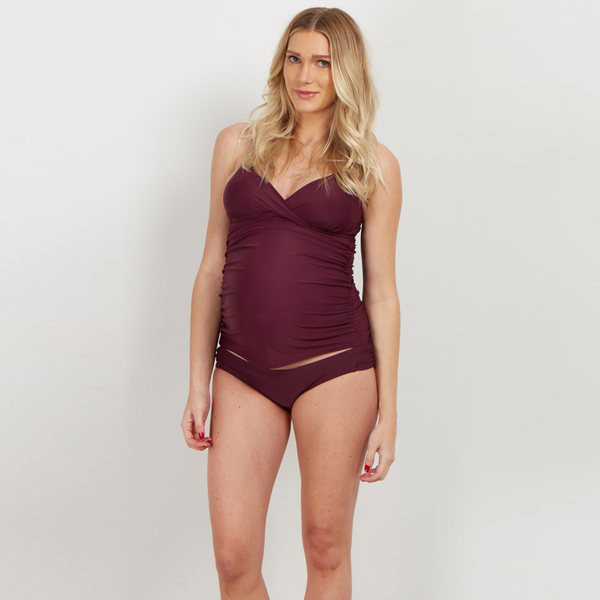 Dviejų dalių nėščiųjų maudymosi kostiumėliai – skirtingų spalvų