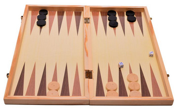 Комплект за игра, Шах и табла, Дървени, 29х29 см