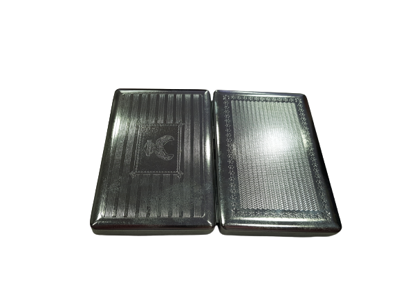 Табакера за цигари, Метална, Сребриста, 10х6 см