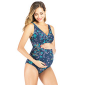 Бански за бременни с флорален десен