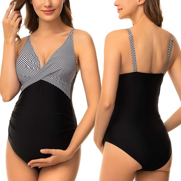 Цял раиран бански за бременни - различни цветове