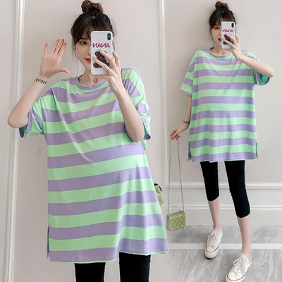 Широка раирана тениска за бременни