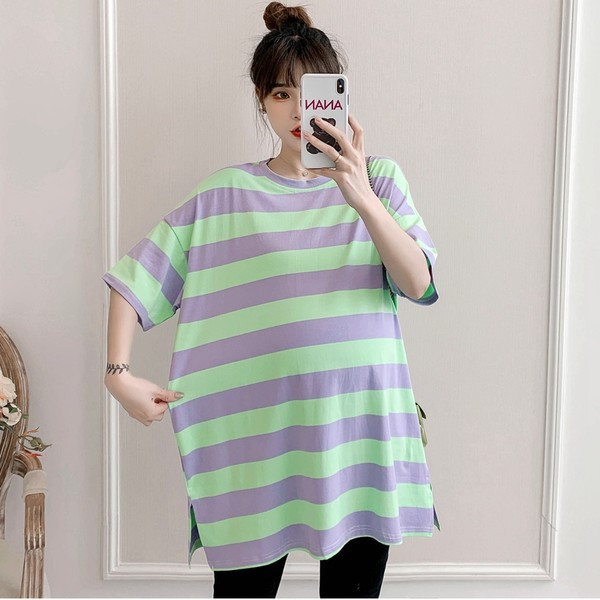 Широка раирана тениска за бременни