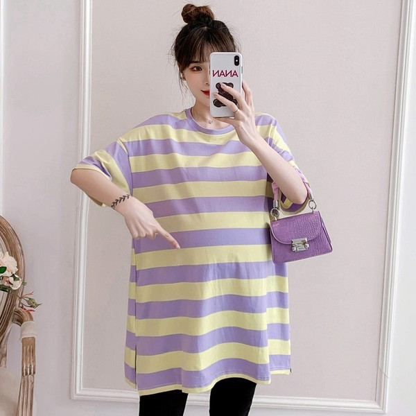 Широка раирана тениска за бременни