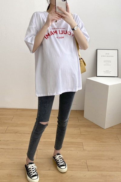 Ежедневна дамска тениска с обло деколте и къс ръкав