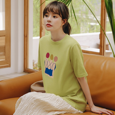 Широк модел тениска за бременни  с апликация и надпис