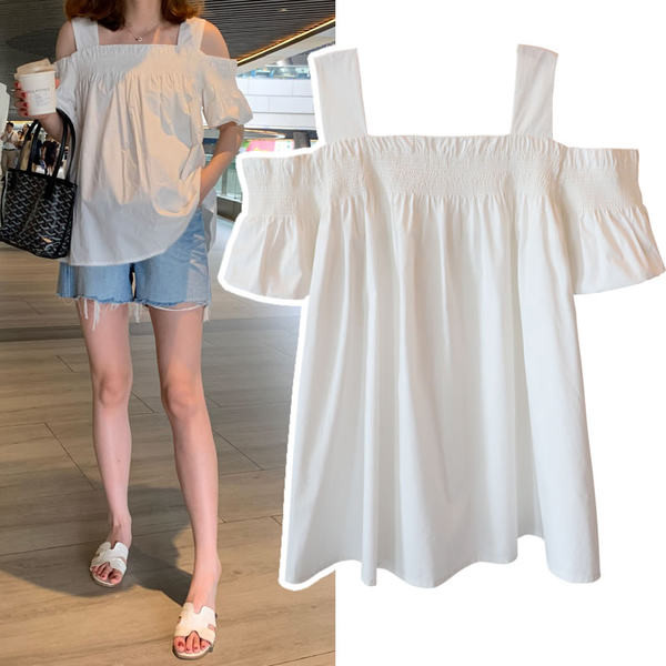 Разкроен потник с къдри за бременни