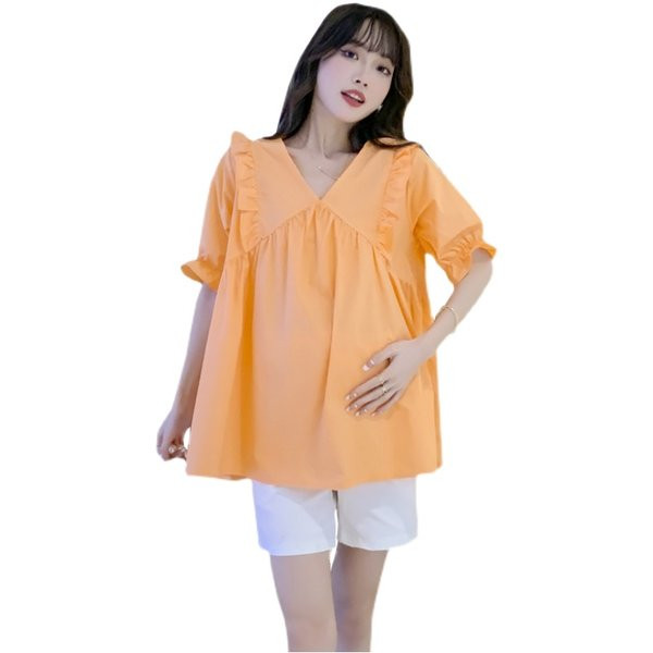 Дамска широка блуза с къдри за бременни