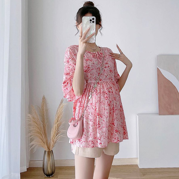 Дамска туника за бременни с флорален десен