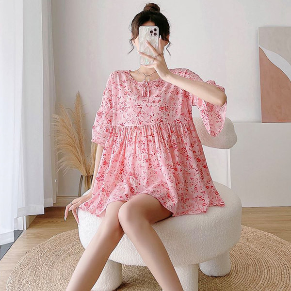 Дамска туника за бременни с флорален десен