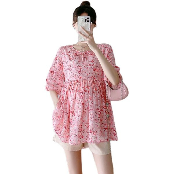 Дамска туника за бременни с флорален десен