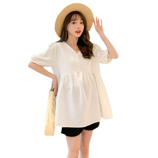 Дамска туника от шифон разкроен модел за бременни