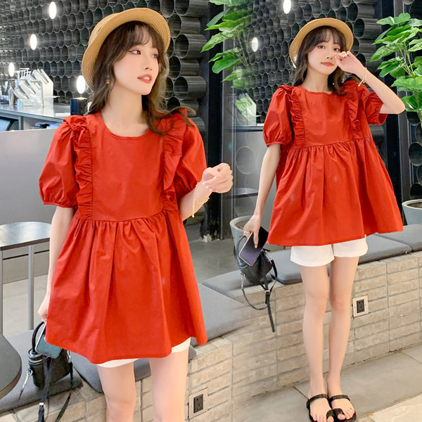 Модерна дамска блуза с къдри за бременни