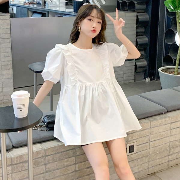 Модерна дамска блуза с къдри за бременни