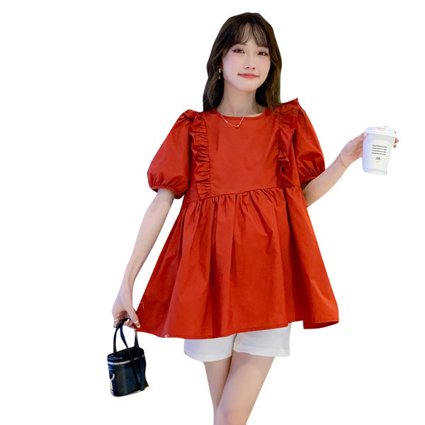 Модерна дамска блуза с къдри за бременни