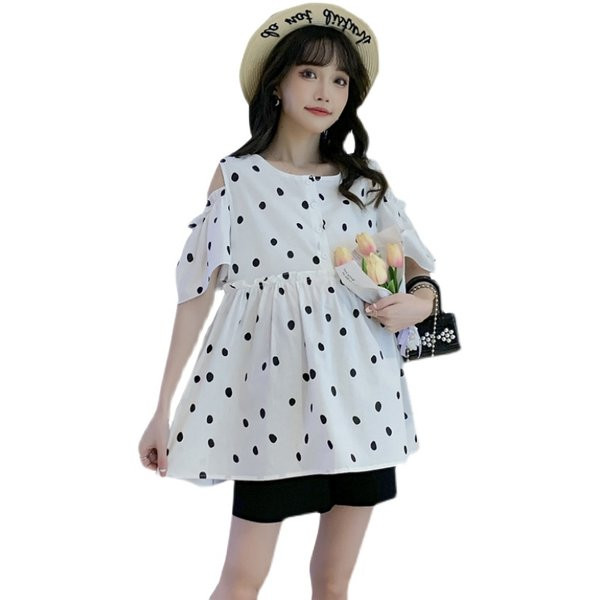 Дамска блуза с голи рамене и къдри 