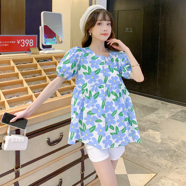 Дамска широка блуза с флорален десен за бременни