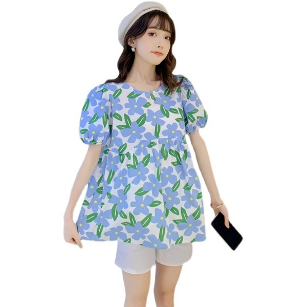 Дамска широка блуза с флорален десен за бременни