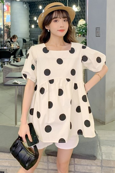 Дамска блуза с квадратно деколте за бременни