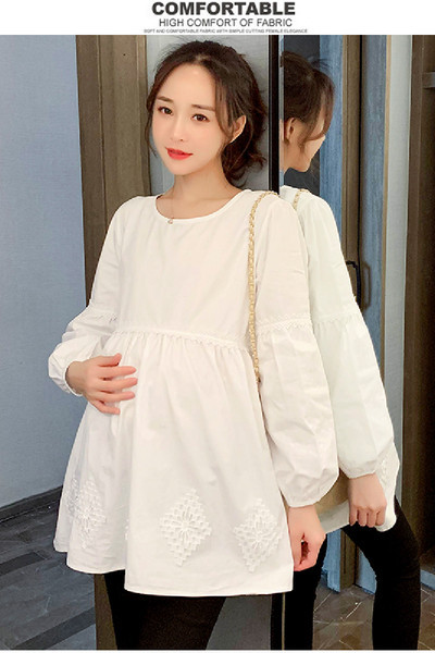 Дамска туника с бродерия разкроен модел за бременни