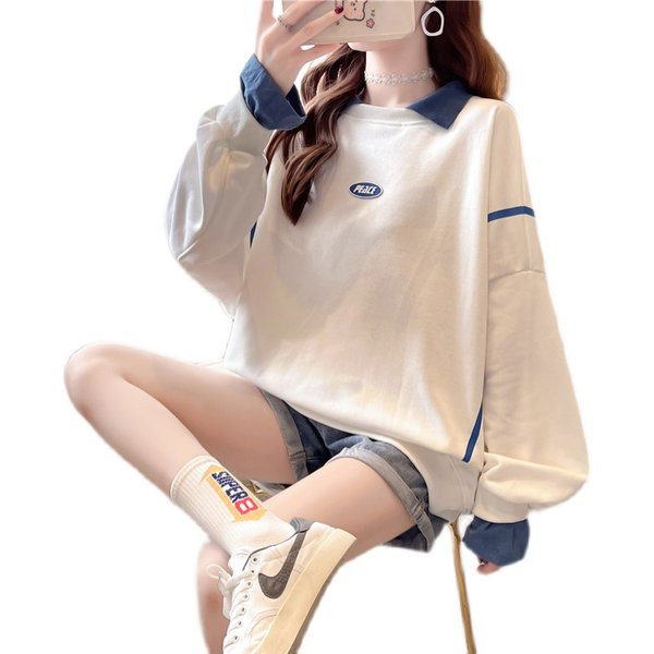 Широк спортен суичър за бременни