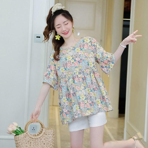 Дамска туника с връзки на гърба за бременни