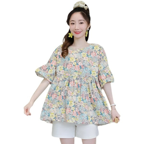 Дамска туника с връзки на гърба за бременни