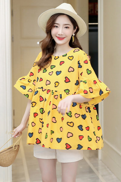 Нов модел дамска блуза на сърца за бременни