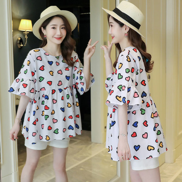 Нов модел дамска блуза на сърца за бременни