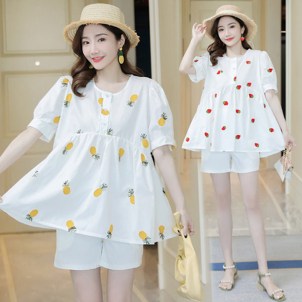 Дамска туника за бременни с цветна бродерия