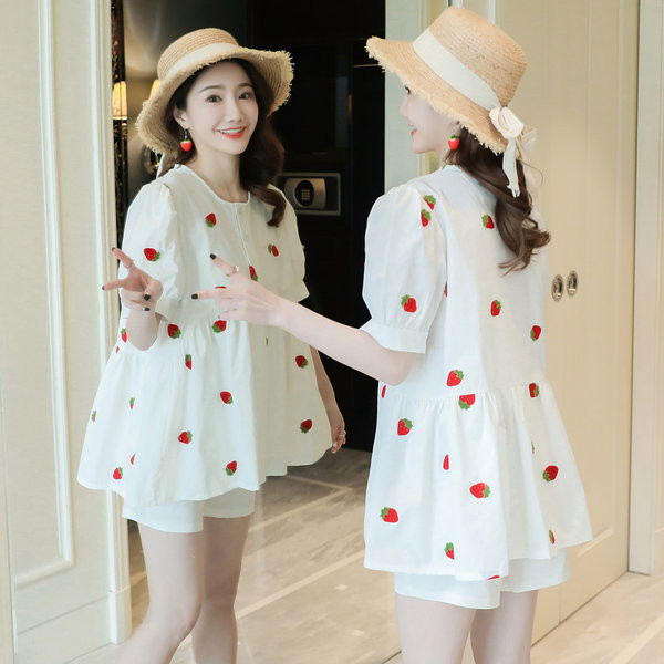 Дамска туника за бременни с цветна бродерия