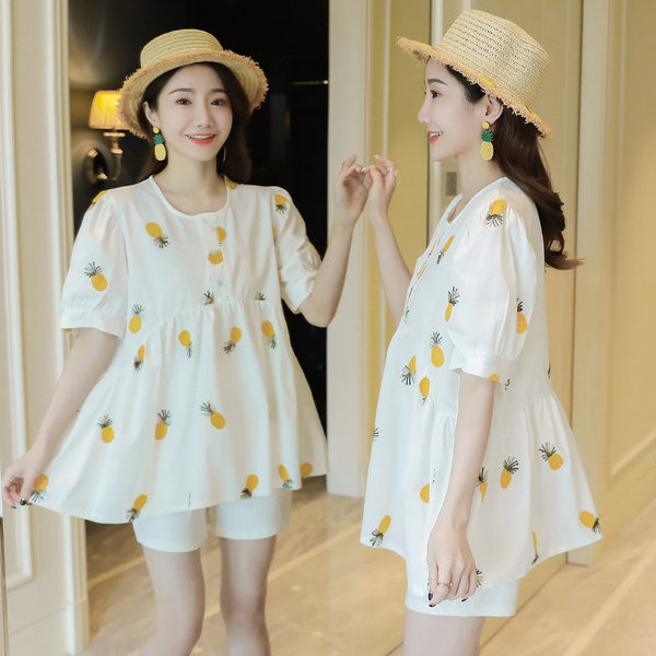 Дамска туника за бременни с цветна бродерия