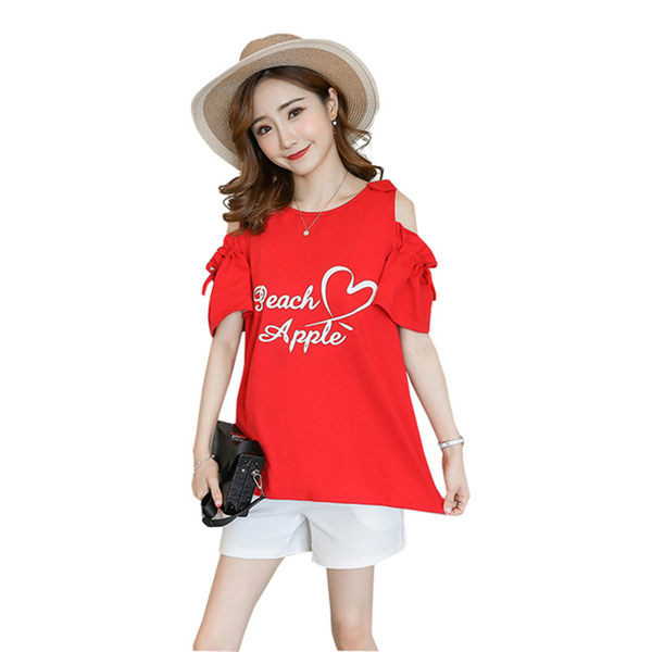 Дамска широка блуза с голи рамене за бременни