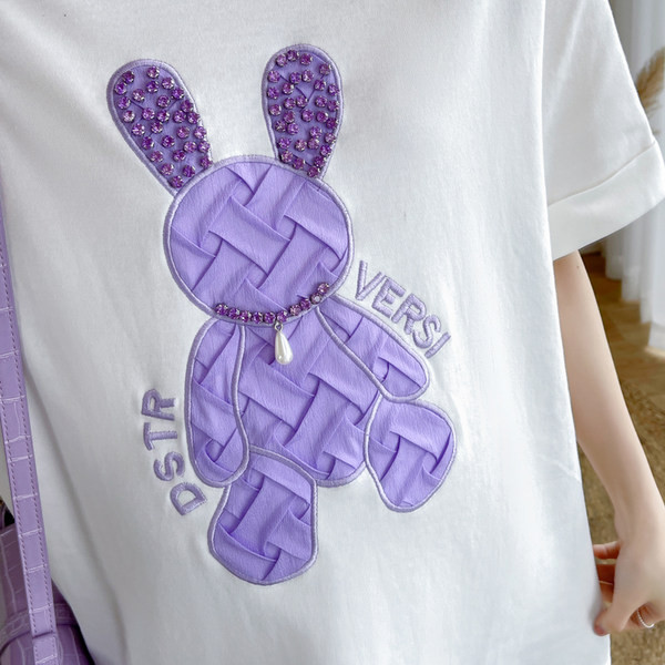 Дамска широка тениска с цветна щампа за бременни