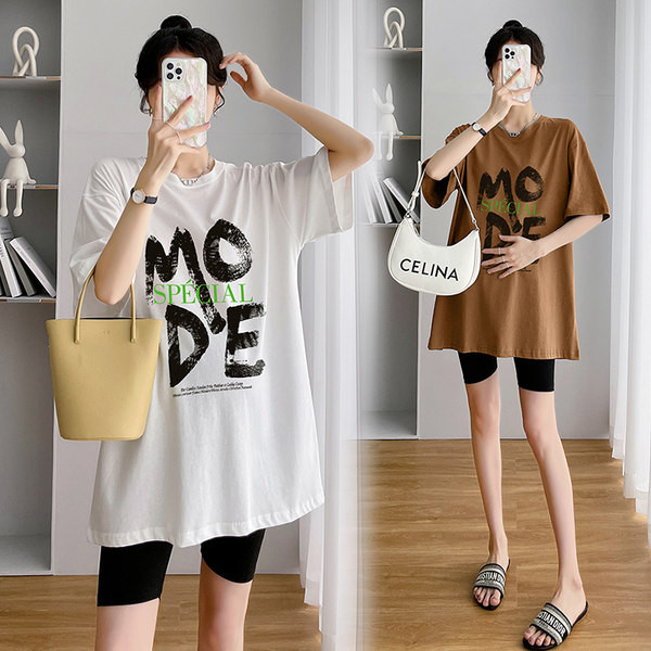 Нов модел дамска тениска с щампа за бременни