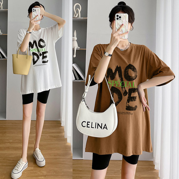 Нов модел дамска тениска с щампа за бременни