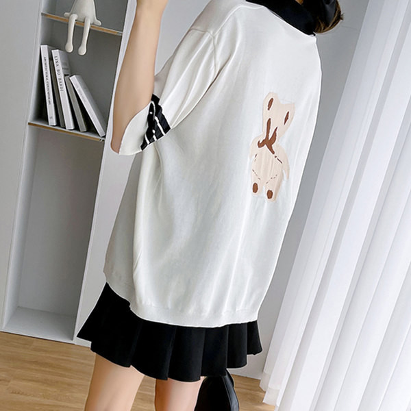 Дамска блуза за бременни с яка 