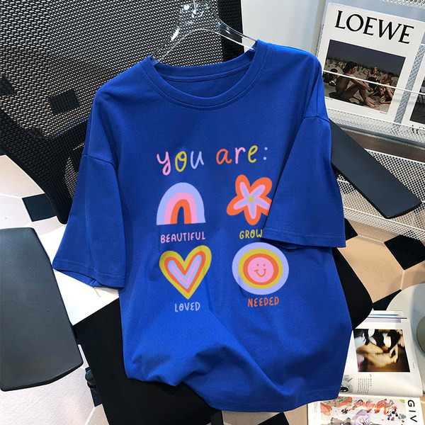 Pregnant women`s summer clothes in summer cotton cotton pregnant women short -sleeved T -shirt new models of fashion loose large size half -sleeve mid -length