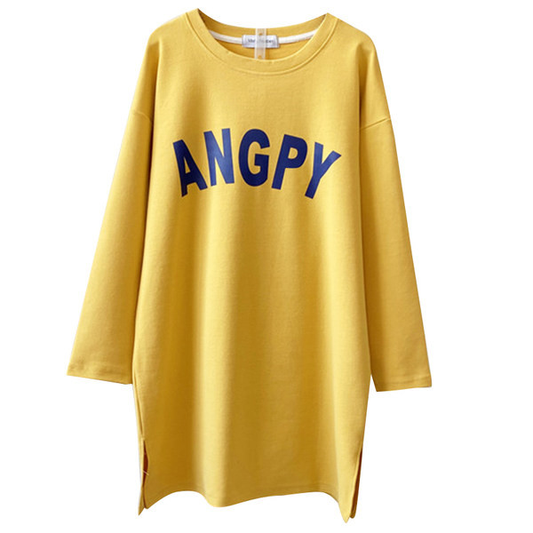 Свободна блуза с дълъг ръкав и надпис за бременни