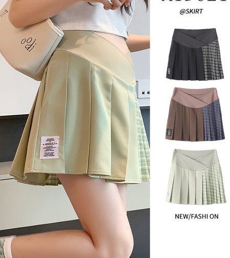 Плисирана пола за бременни с висока талия