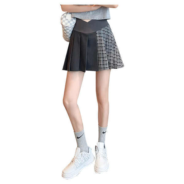 Къса дамска плисирана пола за бременни