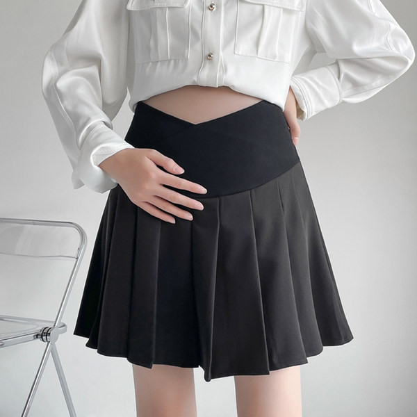 Къса плисирана пола за бременни